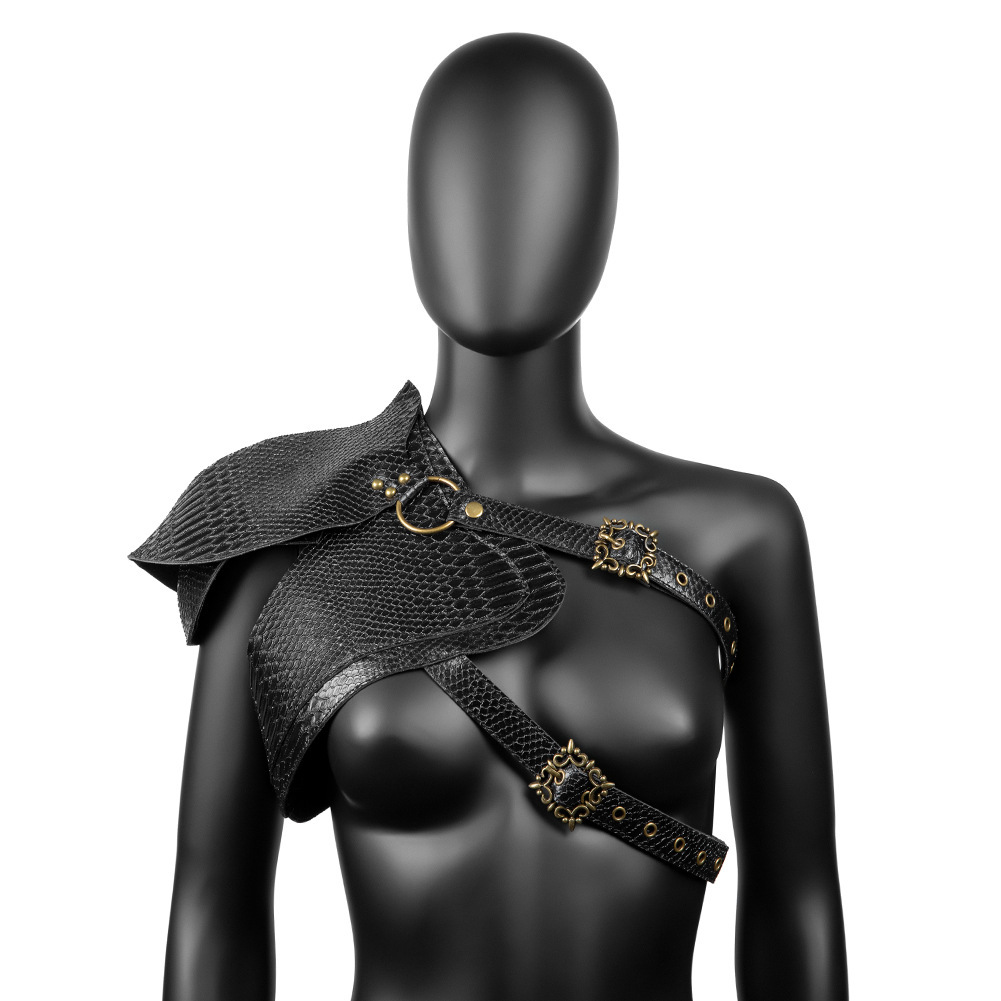 Cosplay Prop - Steampunk-Leder-Punk-Rüstung, mittelalterliche Damenrüstung, Schalweste, Halloween-Umhang, Make-up,