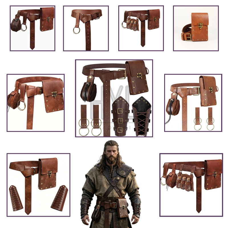 Cosplay Prop - Mittelalterliches Wikinger-Zubehör-Set Retro Steampunk Kostüm-Requisiten Halloween