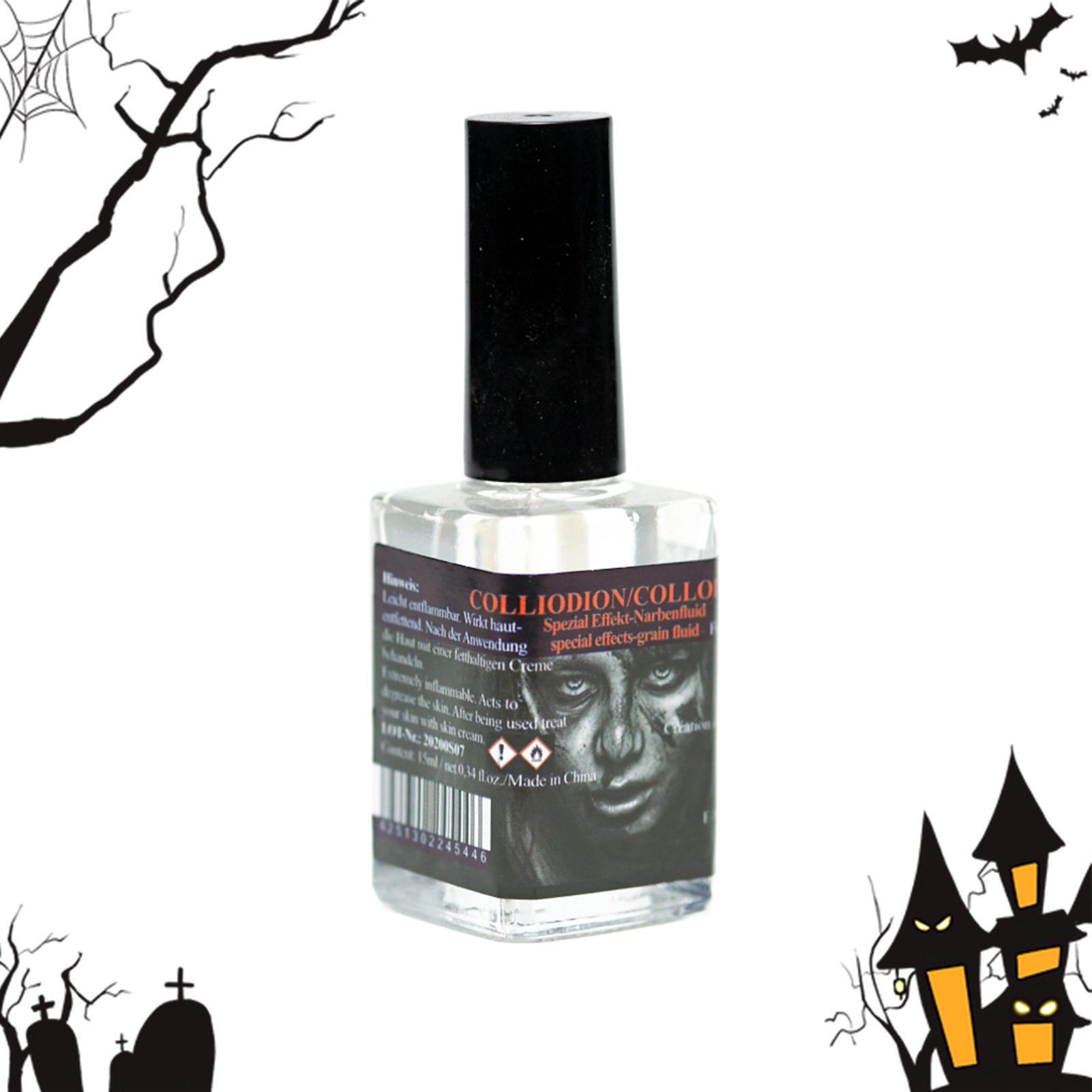 Cosplay Prop Paint - Narbenflüssigkeit 15ml, Gesichtsverletzungs-Effektfarbe mit Pinsel, Halloween-Narbenflüssigkeit