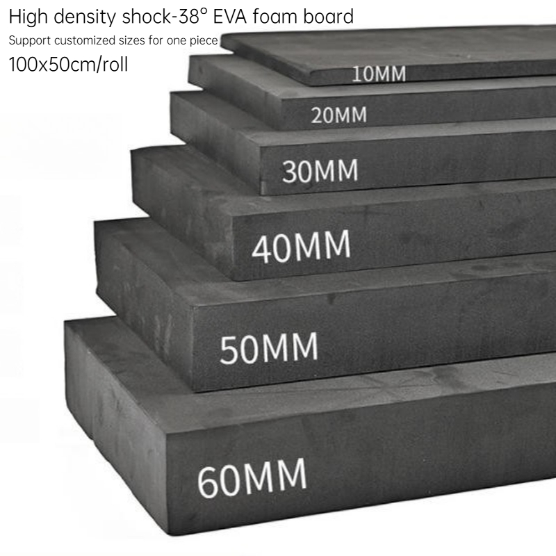 Cosplay Prop Foam Board - 100×50cm 38 ° Schwarze EVA-Schaumstoffplatte Stoßdämpfende