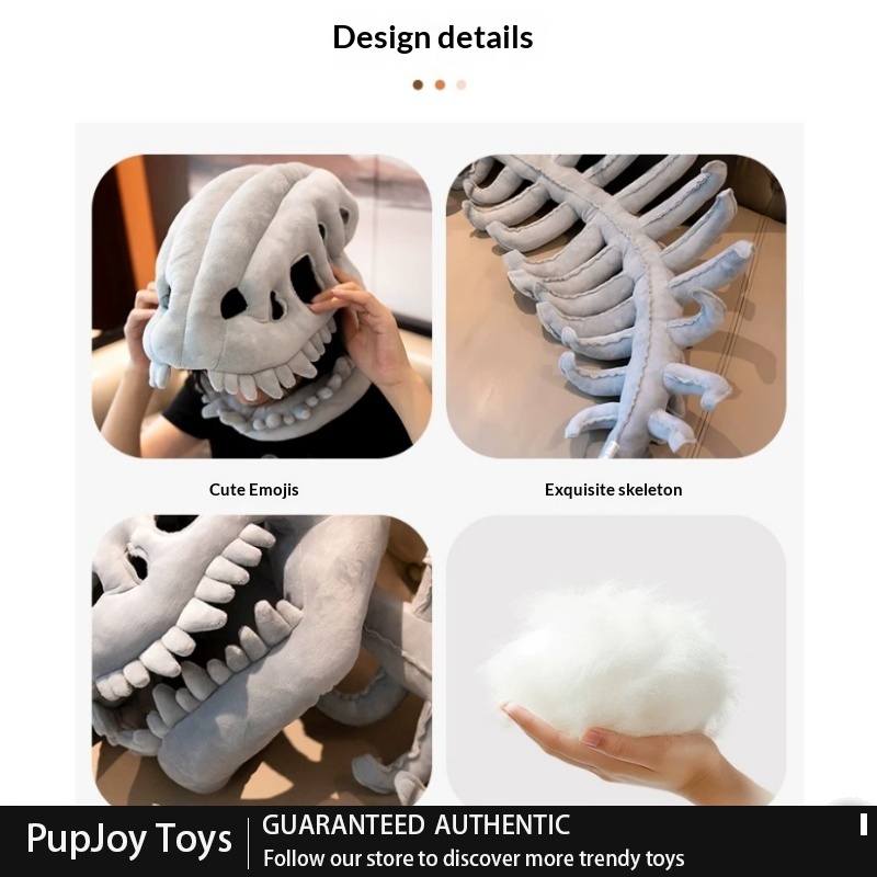 Cosplay Fire Prop - Generisches Dinosaurier-Skelett-Plüsch-Kostüm-Set, lustige Cosplay-Kopfbedeckung für Erwachsene,