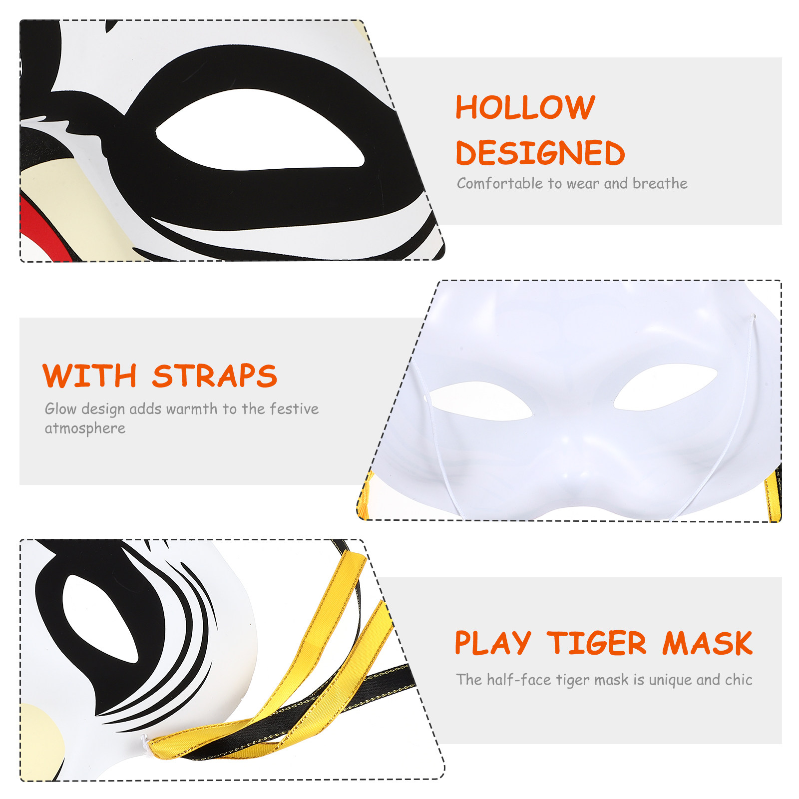 Halbgesichtsmaske im Tiger-Des – Easy Cosplay Prop Bewertung und Preis