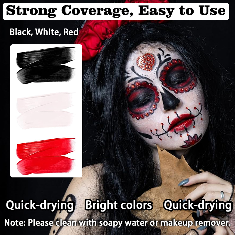3-teiliges Schwarz-Weiß-Rot Wa – Cosplay Prop Paint Bewertung und Preis